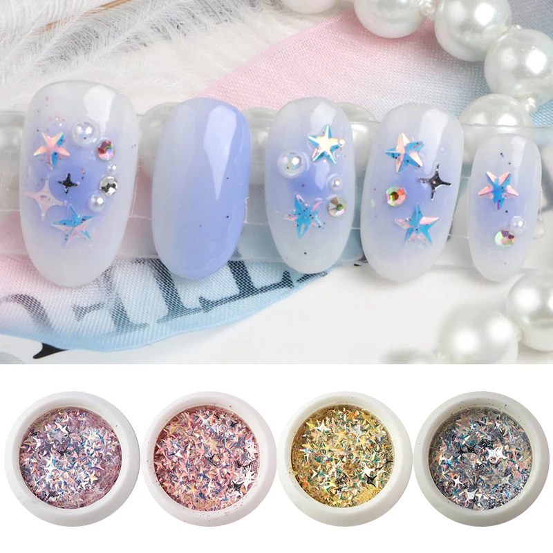 

1g Nail Sequins Holographic Colorful Mixed Size 3D Nail Art Decoration in Box Tips DIY Design Nail Art Tools Nail Accessories