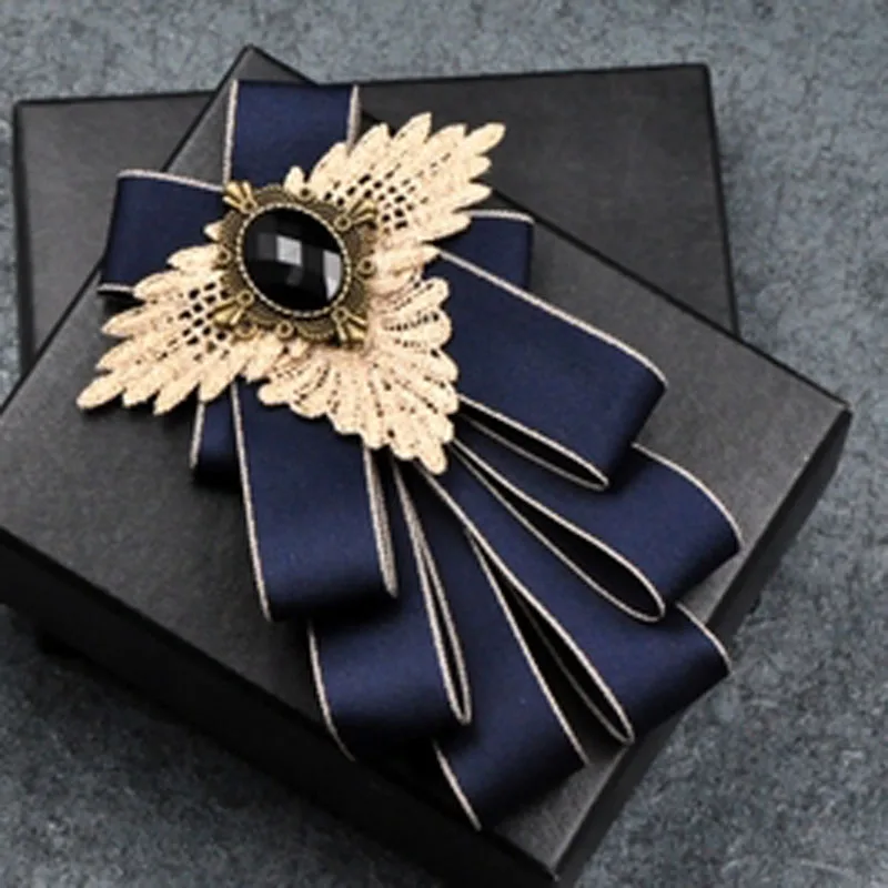 Корейская мода, новинка, ручная работа, мужской черный галстук-бабочка, британские стразы, галстук-бабочка, галстук-бабочка, жених, свадебная форма, карманное полотенце, квадратный набор - Цвет: Navy blue