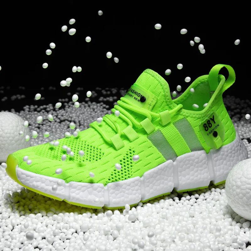 Mens Running Shoes Causual Sneaker Sneakers Sports Fashion High Quality Green Trainer Runner Knit zapatillas de deporte | Спорт и