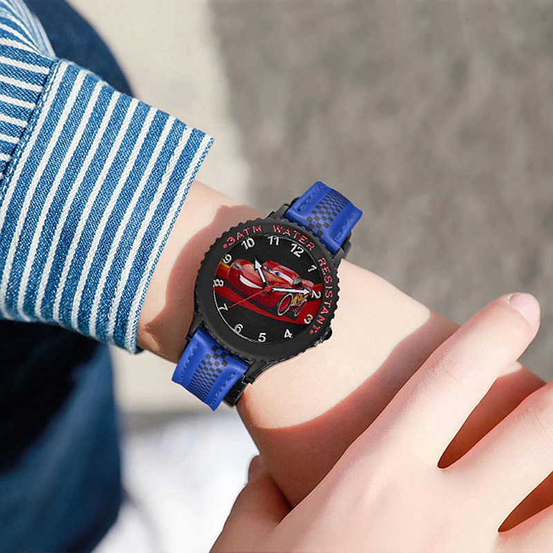 Cars Lightning McQueen Jackson Storm Children Quartz Disney Watch Boy Sport  Fashion PU Waterproof Watches Kid Wristwatch Gift