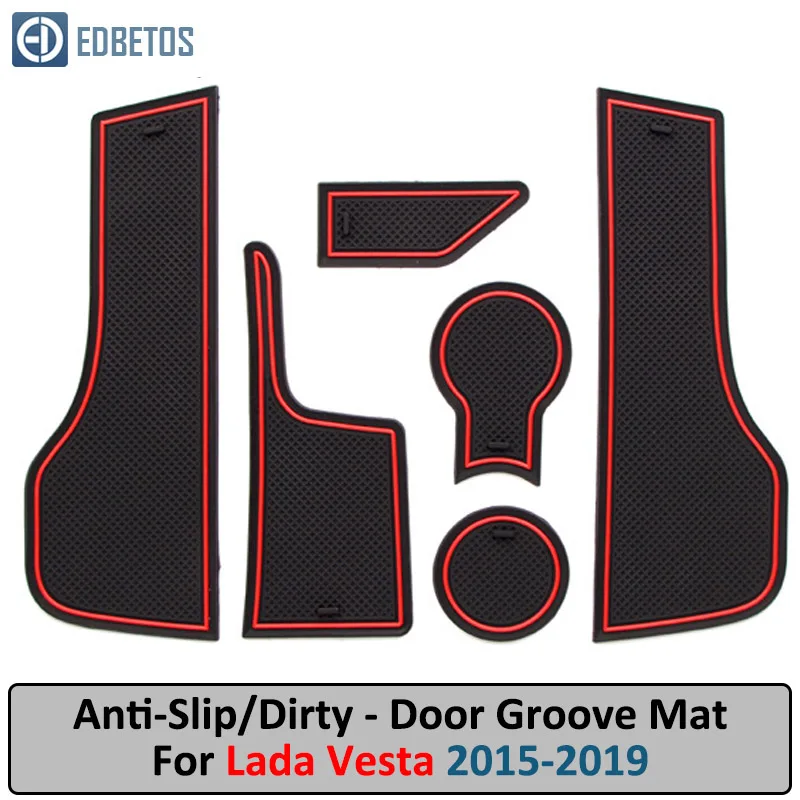 Anti-Slip Mat For LADA VESTA Gate Slot Coaster Anti-Dirty Door Groove Mat LADA VESTA Accessories