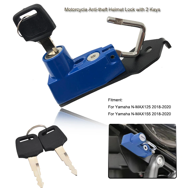 N-MAX125 N-MAX155 Helmet Lock Anti-theft Security with 2 Keys For Yamaha NMAX 155 125 2018 2019 2020 Motorcycle Accessories | Автомобили и