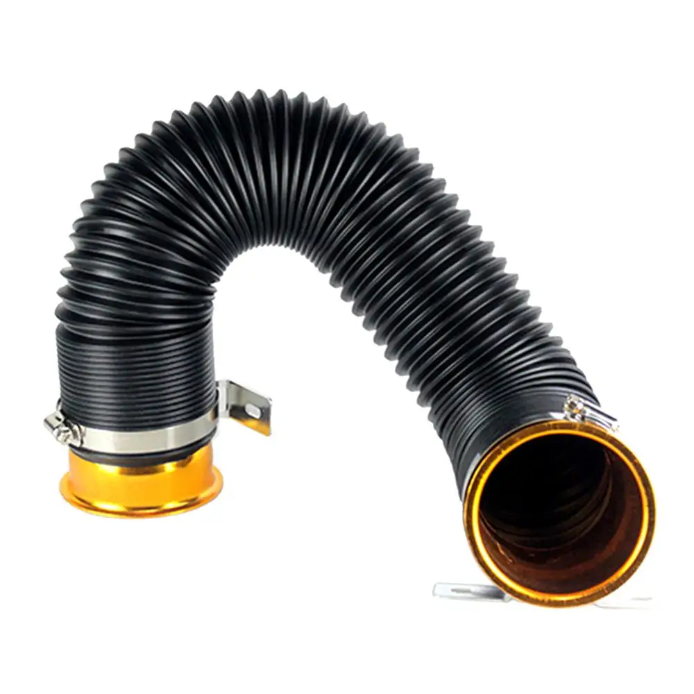 Adjustable 76mm 3inch Universal Car Cold Air Turbo Intake Inlet Pipe Duct Tube Hose Pipe Induction Kit Black Evgatsauto Air Duct Hose Flexible Cold Air Intake System Hose 