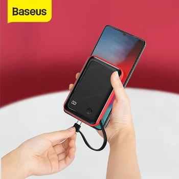 

Baseus Mini 10000mAh Power Bank With Cable Digital Display Quick Charge External Battery Portable Powerbank For Samsung Xiaomi