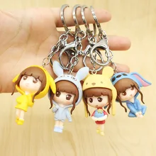 Персонализированные и милые Креативные в мультяшном стиле девушки сумка для ключей металлический кулон Маленькие подарки праздник маленькие подарки