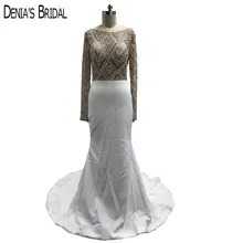 Vestidos De Fiesta De Noche белое торжественное платье женское элегантное с длинными рукавами