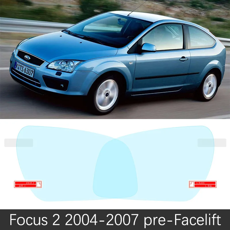 Focus 2 2004-2007 Для Ford Focus 2 3 4 2004~ полное покрытие Зеркало заднего вида анти-противотуманная пленка аксессуары MK2 MK3 MK4 ST 2008 2012 - Название цвета: Focus 2 2004-2007
