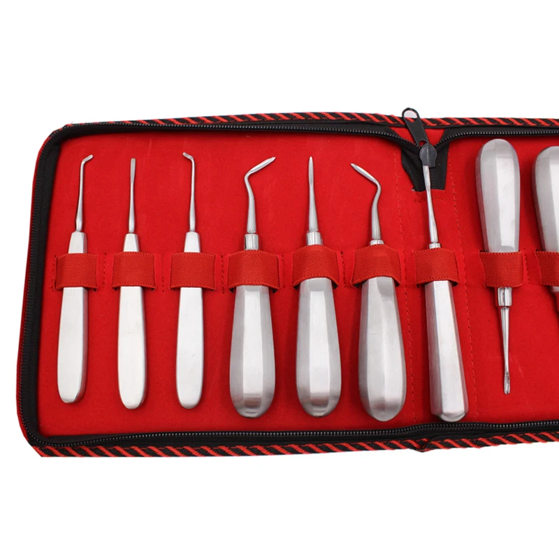 Elevador de Aço Dentes Clareador Dental Luxating Elevador Inoxidável Curvo Raiz Hexagon Handle Ferramenta Dentista Instrumentos Cirúrgicos 13pcs 11 de Aço Inoxidável Curvo Raiz Hexagon Handle