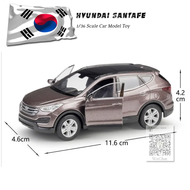 WELLY 1/36 масштаб модель автомобиля игрушки Hyundai Santafe литой металл вытяните назад