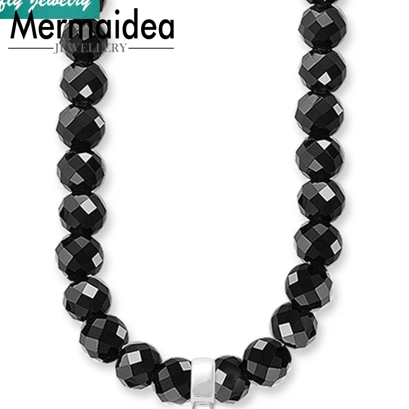 Faceted Stone Beads Strand Necklace Charm Carrier 2020 New silver plated Trendy Cool Fashion Jewelry Women Jewellery | Украшения и