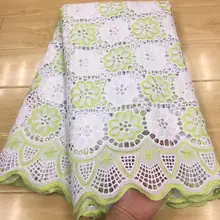 Tissus africain broderie последние Африканские кружева зеленая швейцарская вуаль кружева в швейцарском стиле высокого качества кружевной Материал 5 ярдов/партия