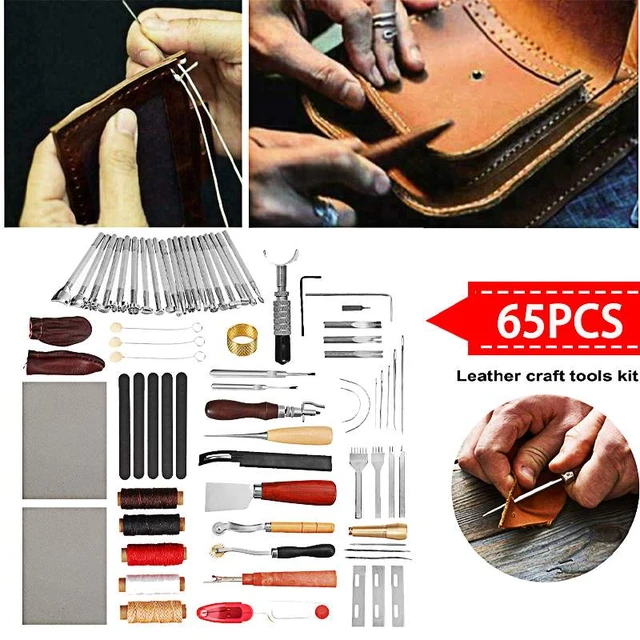 Professional DIY Leather Craft Tool Set Beginner Leather Work Kit for Hand  Sewing Stitching Stamping Saddle Carving - AliExpress