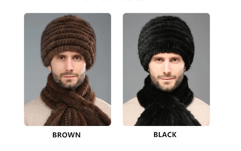 Glaforny зимние однотонные норковые меховые шапки для мужчин среднего и среднего возраста, сохраняющие тепло ушные protction шапки вязаные шапочки для мужчин