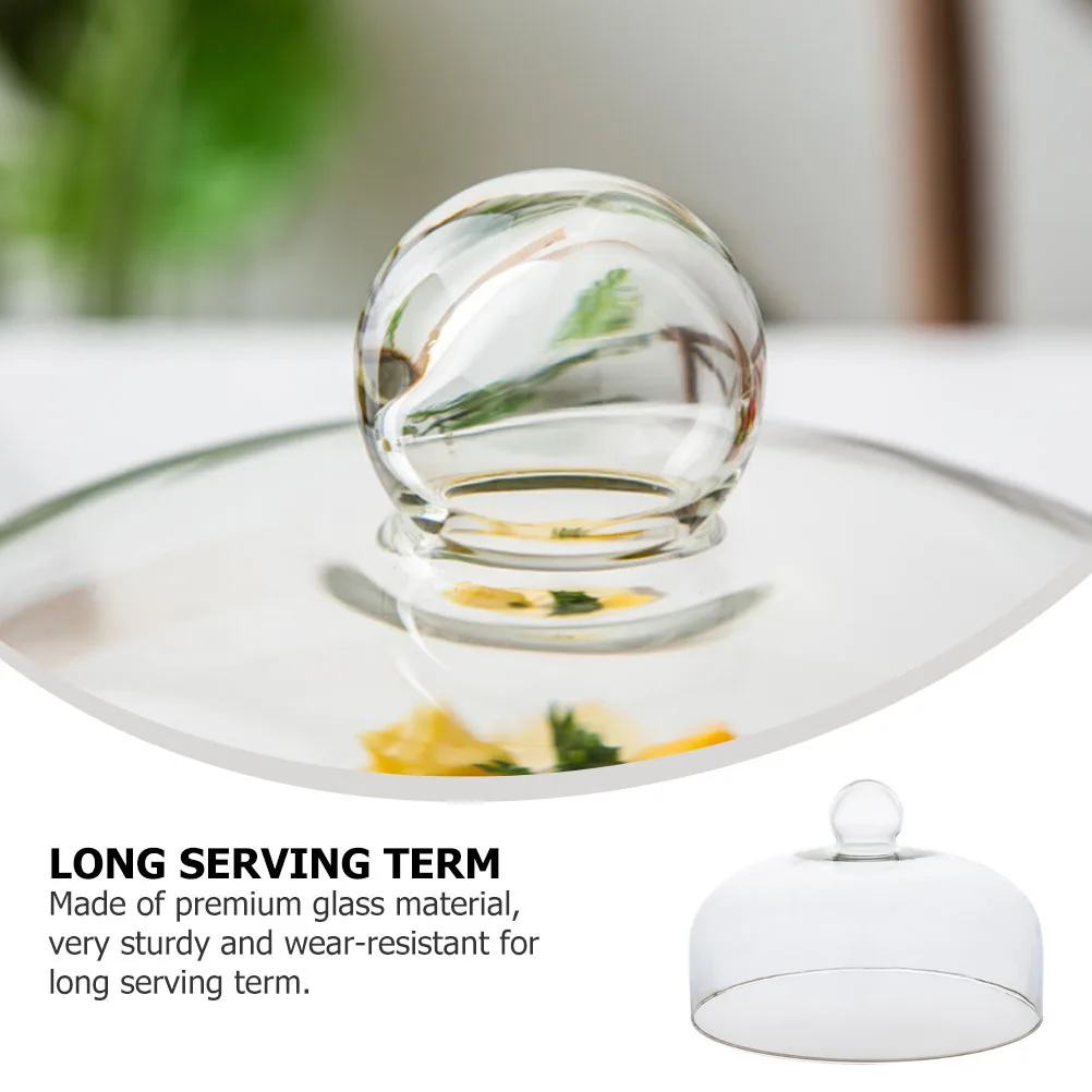Practical Food Dust Cover Insect-Proof Dish Cover Transparent Food Tent Cake Glass Lid Table Decoration Dessert Dust