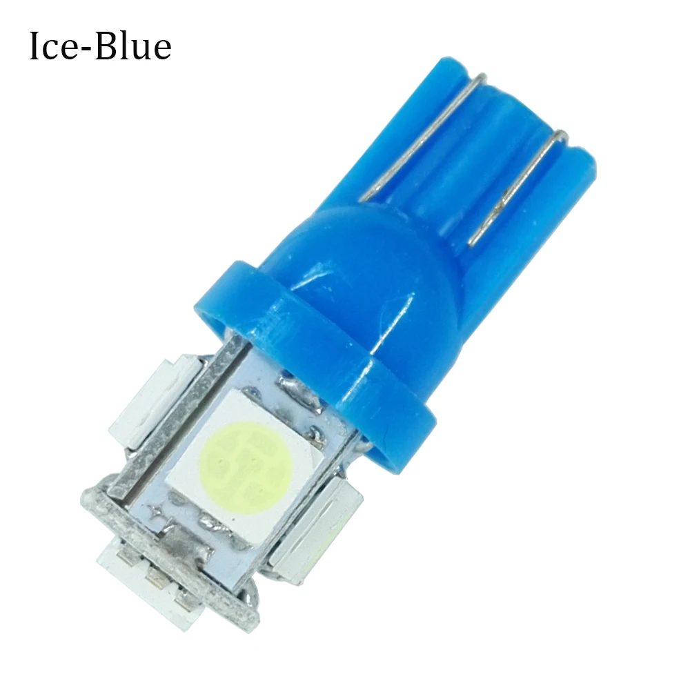 ECAHAYAKU 10 шт 12V T10 W5W светодиодный лампы 5 SMD белого и синего цвета 5050 194 168 супер яркий