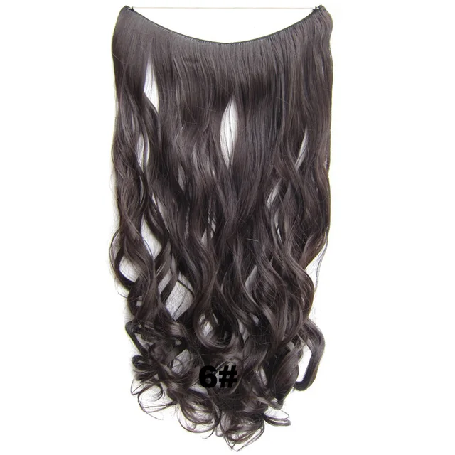 24inch 50grams 100grams Synthetic Hair Extension Gradual Color Brown Gray Blonde String Halo Hairpieces Extensions 100g-6-wavy