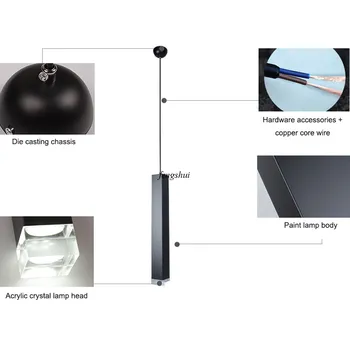 

Nordic LED Personality Restaurant Bar Counter Rectangle Pendant Lights Lighting Living Room Aisle Bedroom Decor Light Fixtures