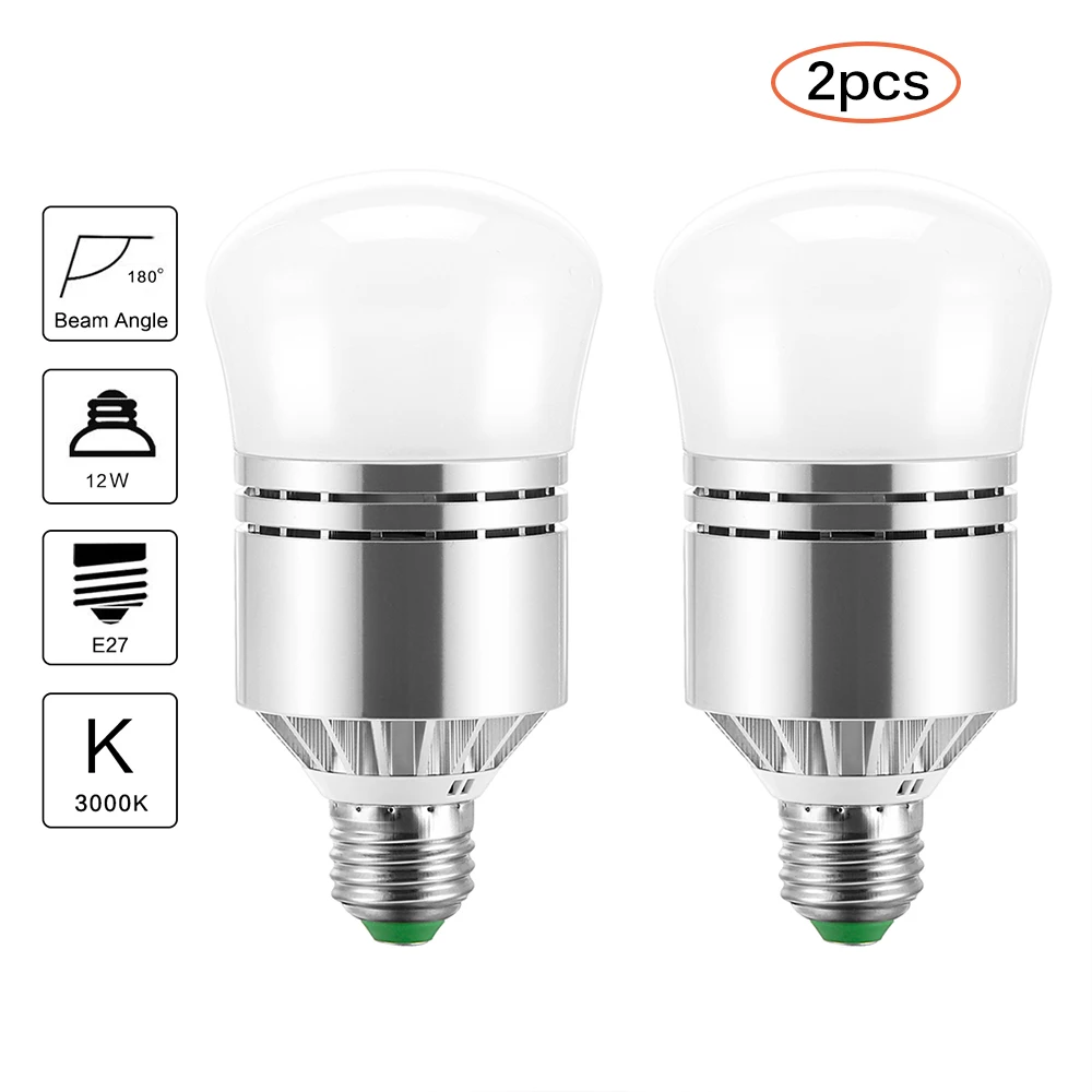 Cold White 2PCS / Set Warm White / Cold White E27 12W Smart Sensor LED Light Bulb Outdoor Indoor Lighting Lamp Auto On Off E27 Socket - Испускаемый цвет: Cold White