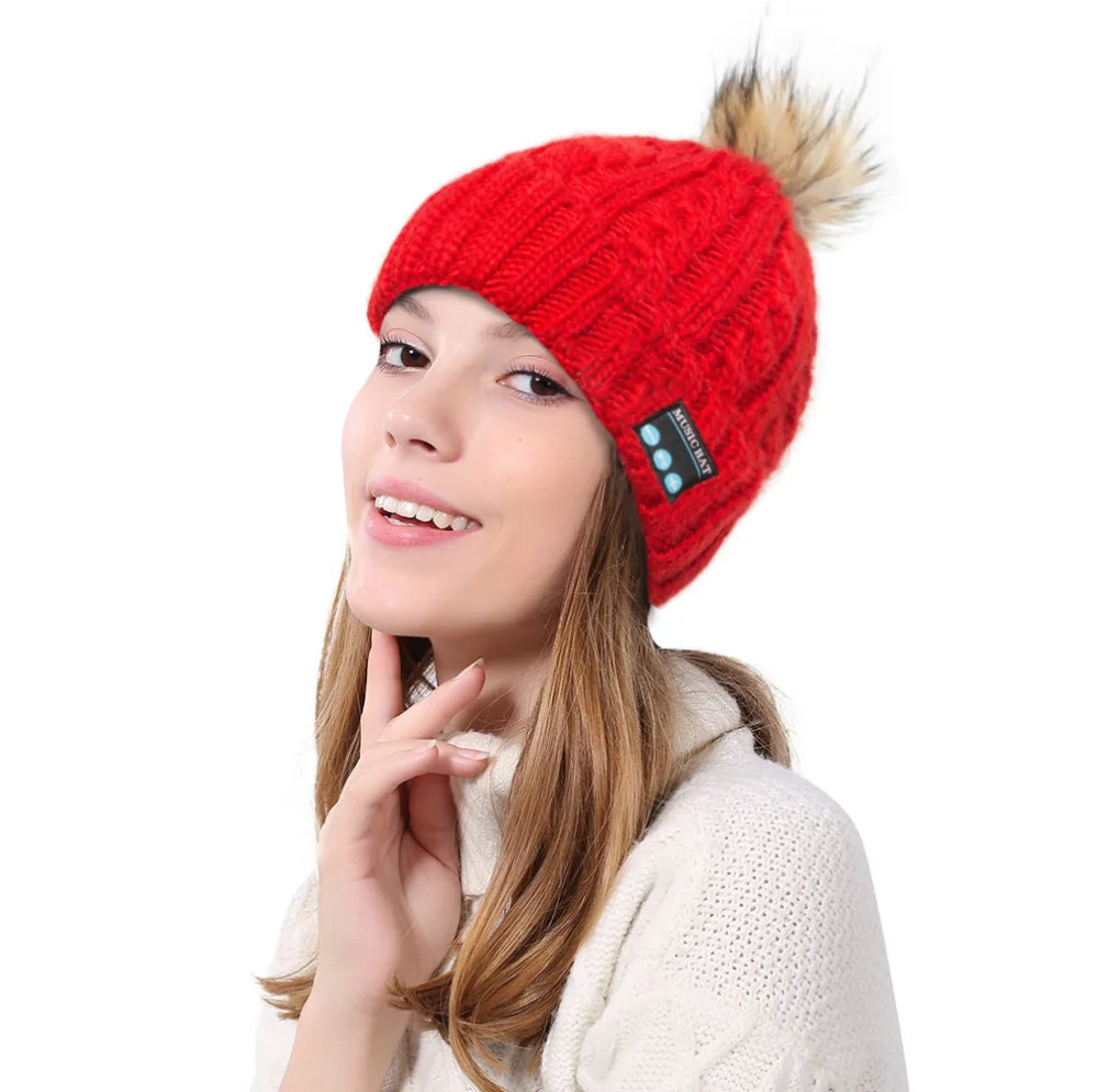 Модные bluetooth-наушники, музыкальная шапка, зимние беспроводные наушники, вязаная шапка с микрофоном, Спортивная гарнитура, шапки с светодиодный налобный фонарь W1022