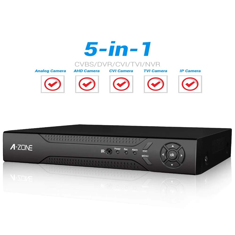 Видеорегистратор DVR 5 в 1 4 канала Мп для аналоговой AHD камеры IP P2P инфракрасная