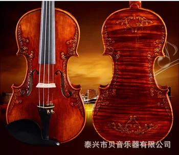 Violin high-grade handmade violin carving pattern boutique production professional performance test violin