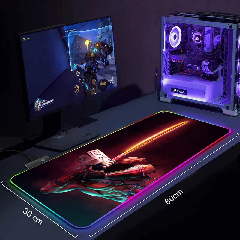 LED Mouse Pad RGB Large Keyboard Cover Non-Slip Rubber Base Computer Carpet Desk Mat PC Kawaii Game Video Game DotA 2 Mouse Pad