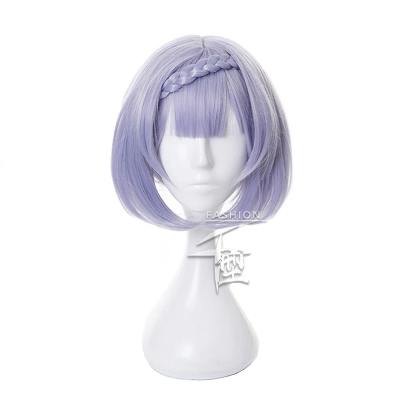 Game Genshin Impact Noelle Women Short Wig With Braid Cosplay Costume Heat Resistant Synthetic Hair Wigs
