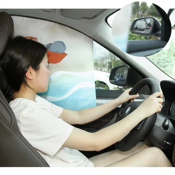 

Double Layer Cartoon Pattern Car Window Sun Shade Magnetic Removable 1Pc Auto Side Window Protective Curtains Accessories