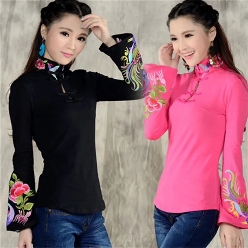 Cheongsam Топ традиционная китайская одежда для женщин с длинным рукавом размера
