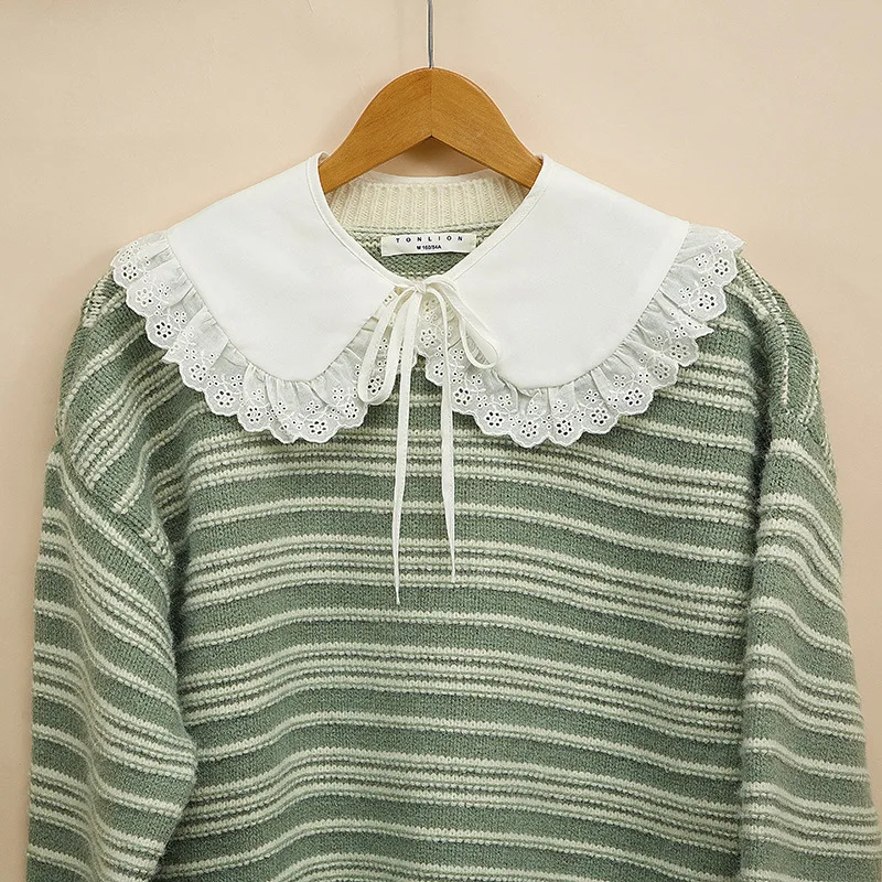 

Women Doll Fake Collar Shawl Girls Ruffles Half Shirt Shawl Wrap Lapel Detachable Collars False Collar Clothes Accessories