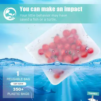 

Leakproof 10pcs PEVA Silicone Fruit Food Freezer Bags Reusable Kitchen Organizer Reusable and Durable Reduce Waste