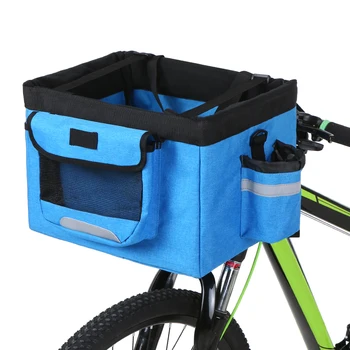 

Foldable Bicycle Front Basket Removable Bike Pet Basket Pet Dog Cat Rabbit Carrier Camping Tote Bag