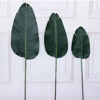 

98cm Artificial Large Rare Plants Plastic Banana Leaf Branch Green Fake Palm Tree Big Leaves Hotel Balcony Living Room Home Deco
