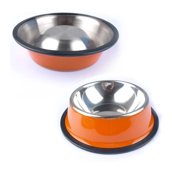 

Pet Dog Stainless Steel Bowls Puppy Cats Food Drink Water Dish Feeder Travel Non-slip Dishes Pets Supplies Dog Food Container