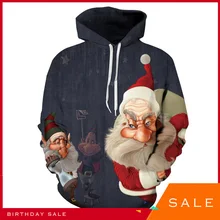 BOUSSAC, женские/мужские спортивные толстовки, рождественский стиль, 3D принт, Санта Клаус, толстовки, спортивная одежда, свободные топы, худи, свитер