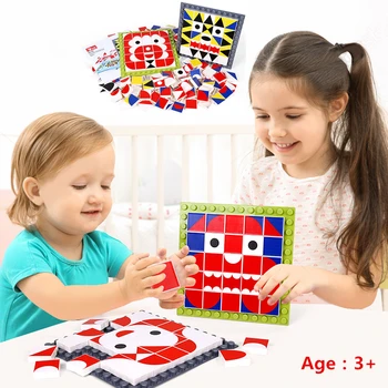 

DIY Big Size Building Blocks Creative Geometric Thinking Cartoon Animal Figure Plastic 3D Jigsaw Puzzle Toys for Children gifts