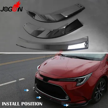 

3pc Black Car Front Lower Bumper Lip Chin Splitter Diffuser Protector Body Spoiler Kit For American Toyota Corolla 2019