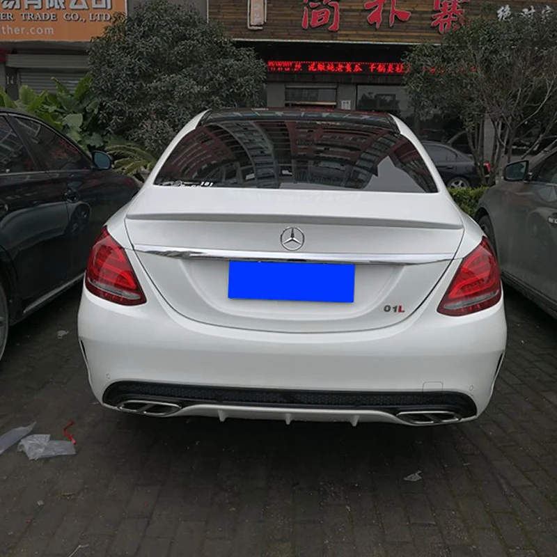 Для Mercedes W205 спойлер 4 дверный седан C63 C180 C200 C250 C260 ABS пластиковые задние крылья