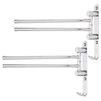 

Swing Out Towel Bar, Swivel Towel Rack,Space Saving Swinging Towel Bar for Bathroom Wall Mounted Towel Holder Organizer with 2 x