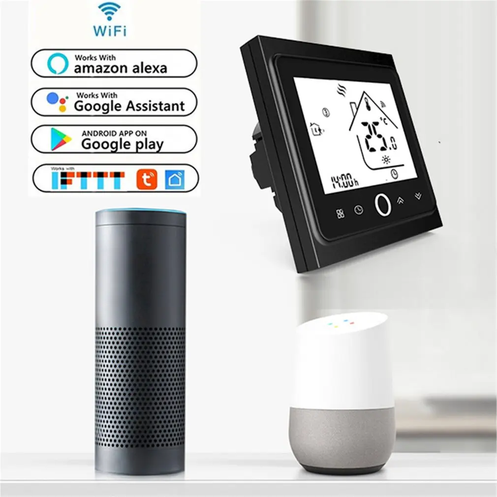 THP1002WH WiFi termostato inteligente controlador de temperatura de calefacci/ón el/éctrica para caldera de agua Alexa Google termorregulador dom/éstico