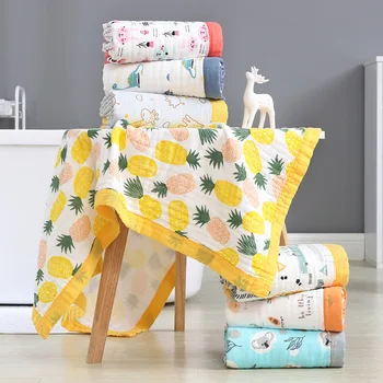 

Six layers of gauze baby bath towel cotton 110x110cm children's quilt blanket b100