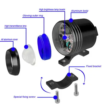 

Parts Angel Eye bulb 30W Motorcycle Headlight Driving Spot With Switch