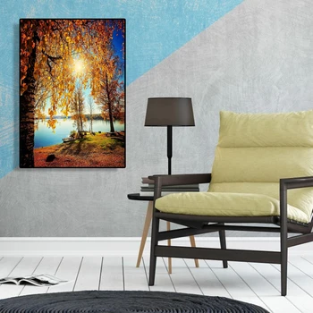 

5D DIY Diamond Painting Classic Texture Delicate Design Creative Autumn Riverside Full Round Drill Picture Embroidery