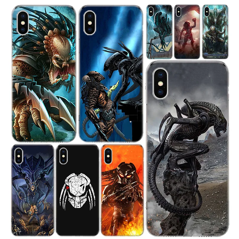 Custodia Per Telefono Dipinta Alien Vs Predator Per Iphone 14 13 11 Pro 12 Mini 15 Ultra 7 8 6S Plus + Xr X Xs Max Se 5S Personalizzata