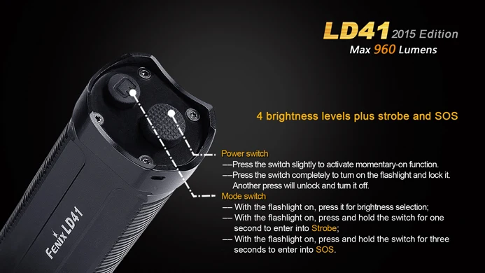 Fenix LD41 Серии 960 люмен AA батареи Водонепроницаемый тактический фонарик-FX-LD41XML