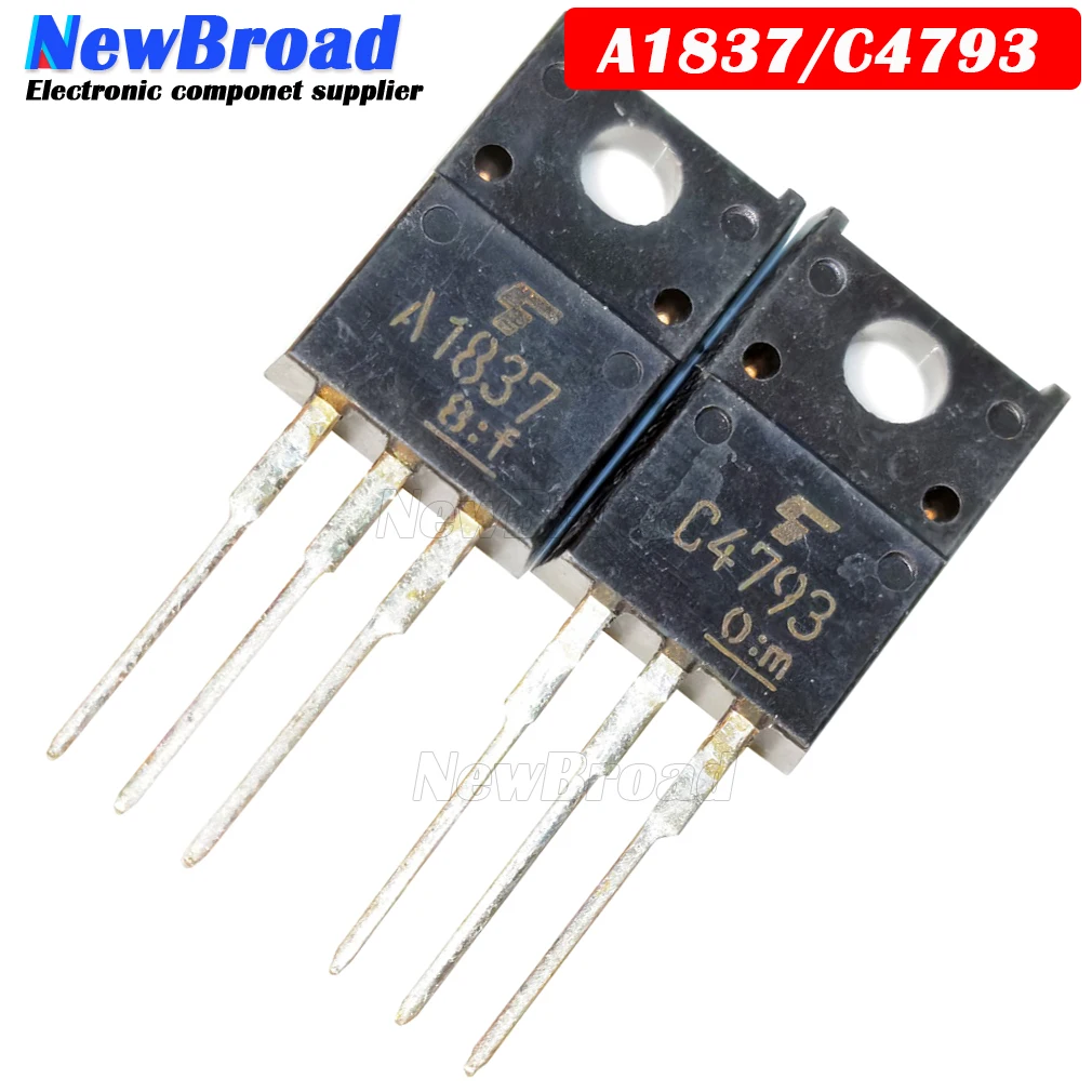 SaNzia 5 PCS 2SC4793 2SA1837 C4793 A1837 230V 1A TO220F Transistor De 3 Pines (Size : 2SC4793