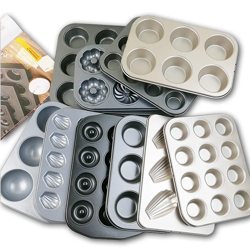 

duty carbon steel cupcake baking tray 12 mini cup cupcake shaped cake pan,nonstick cupcake baking tray cupcake mold