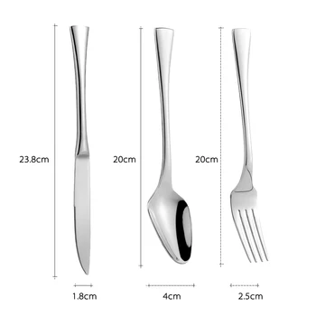 

New 3pcs/set Luxury Western Style Stainless Steel Set Good Quality Solid Dinnerware Utensils with Storage Box