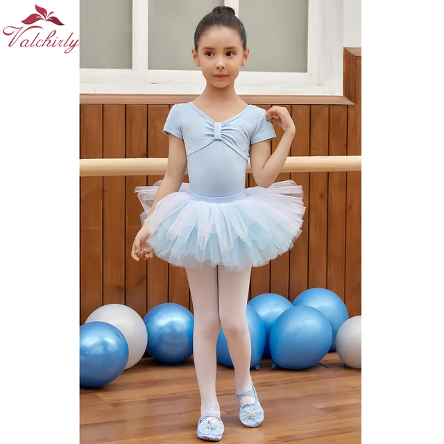 Robe de danse à manches courtes pour filles, tenue Tutu de ballerine,  vêtements de danse pour enfants - AliExpress