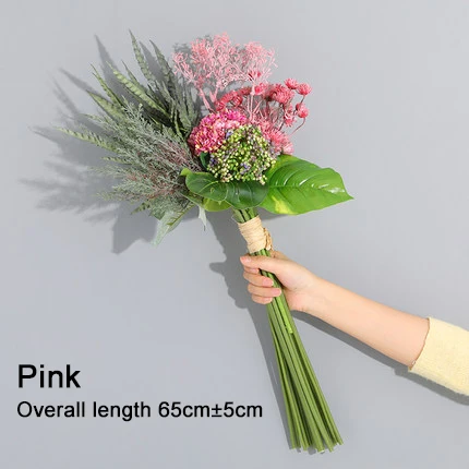 Xuanxiaotong Large Hybrid Bridal Holding Flowers Faux Bouquet for Home Christmas Decor Wedding Decoration Flowers Bouquet - Цвет: white